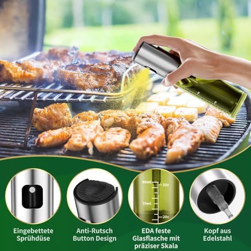 BETA NOBLE〖Verstärkte〗Ölsprüher zum Kochen, Öl Sprühflasche, Ölspray zum Kochen, Olivenölsprüher für Salat, Grillen… – Ansicht 5