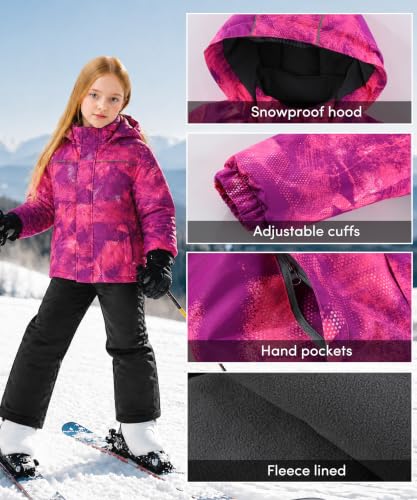 Image of Hiheart Boys Girls Winter Ski Jacket & Pants Set 2-Piece Snowsuit