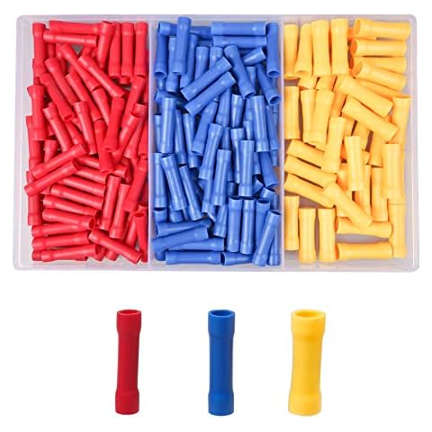 YEYIT 200Pcs Butt Connector, Electrical Terminals Crimp Connectors Electrical Wire Connectors, Insulated Cable Wire Crimp Set Electrical Crimping Tool Cover