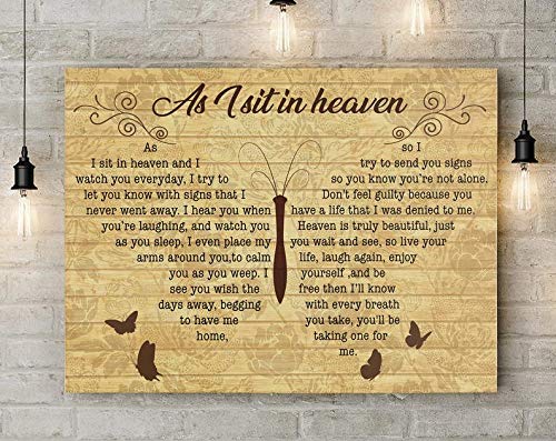 Butterfly As I Sit in Heaven - Gift Decor Poster (No Frame, 17x11)