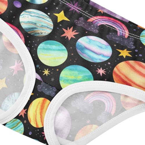 Joisal Colorful Watercolor Planets Little Girl Panties Toddler Girls Underwear Cotton Florals Briefs Girls Undies 2t4