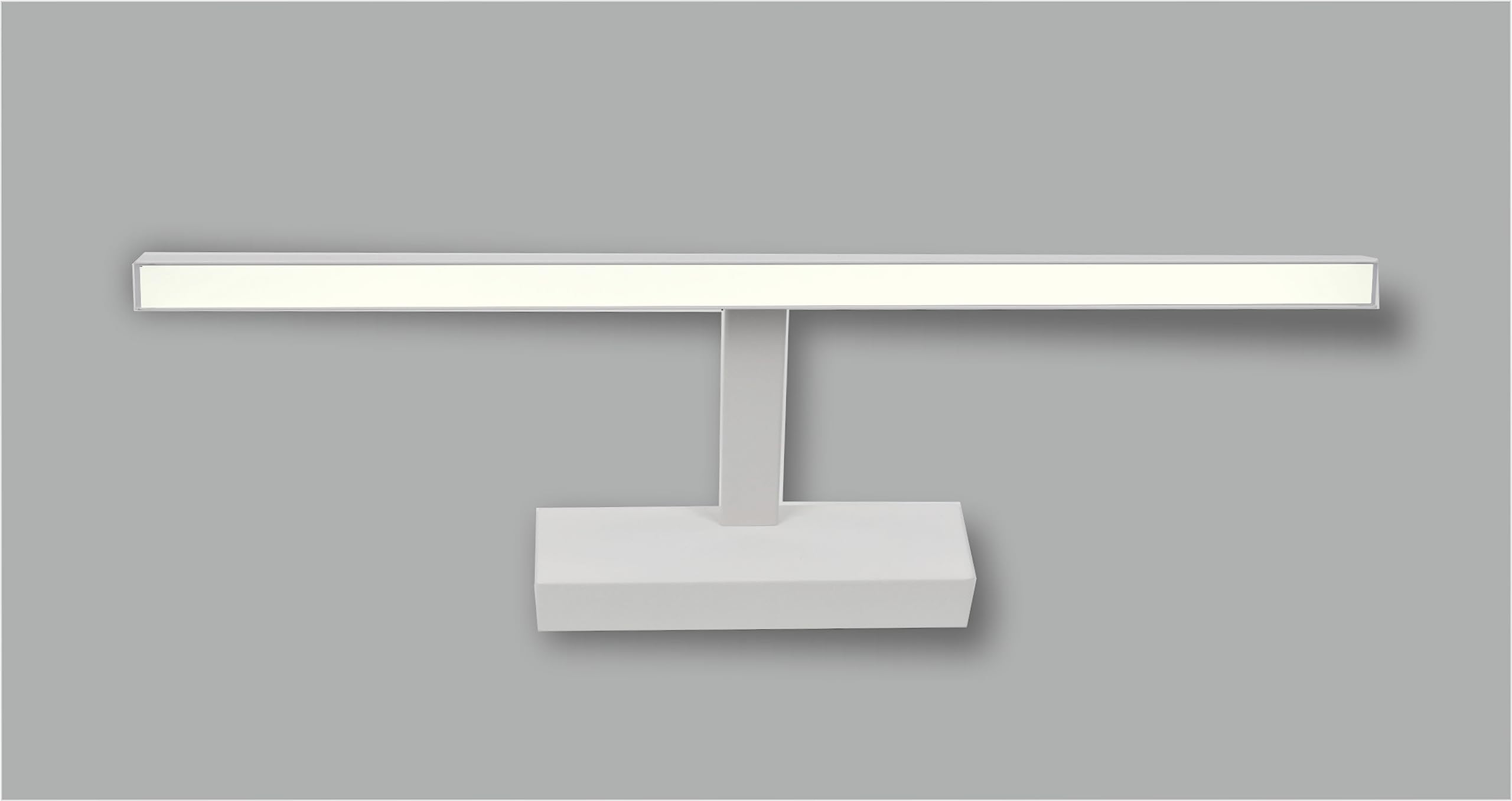 Applique murale LED pour illuminer les tableaux, miroirs, peintures murales, 14 W style traditionnel et élégant, ton de lumière chaude 3000 K, finition blanche satinée, articulée. 60 cm