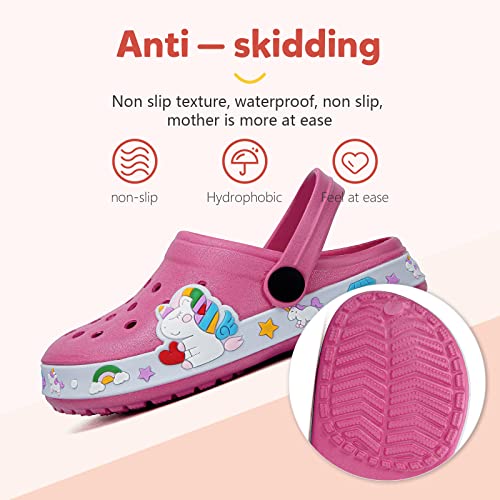 Xpkws Kids Clogs Boys Girls Garden Shoes Cartoon Slide Beach Slippers Quick Dry (Pink, 8 Toddler / 25) #TOP4