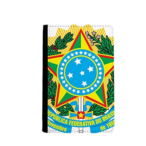 Étui portefeuille passeport Brésil avec emblème national et finitions soignées pour voyage