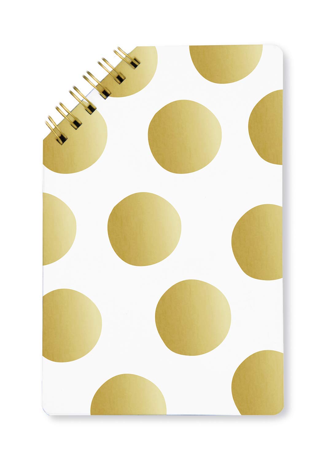 Grafik-Werkstatt 63523 Notepad with 45° Spiral, 50 Sheets Lined, Copper Cut, Dots, 9.5 x 14.5 cm, Gold