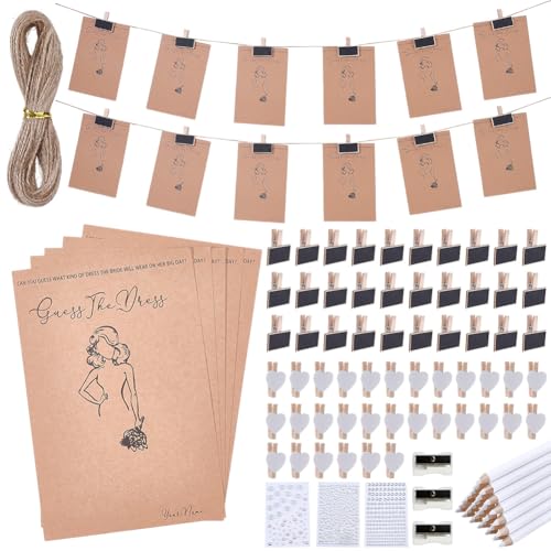 Cartes de jeux de douche de mariage WEBEEDY animer fête prénuptiale jeu devine robe