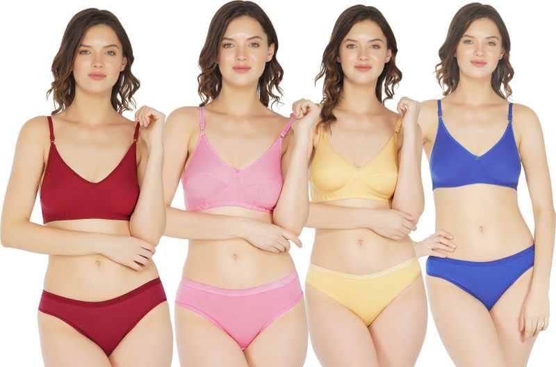 jamon Women's Cotton Non-Padded Full Coverage Bra Panty Lingerie Set Adjustable Straps for Easy Wear Innerwear Underwear-picture-18