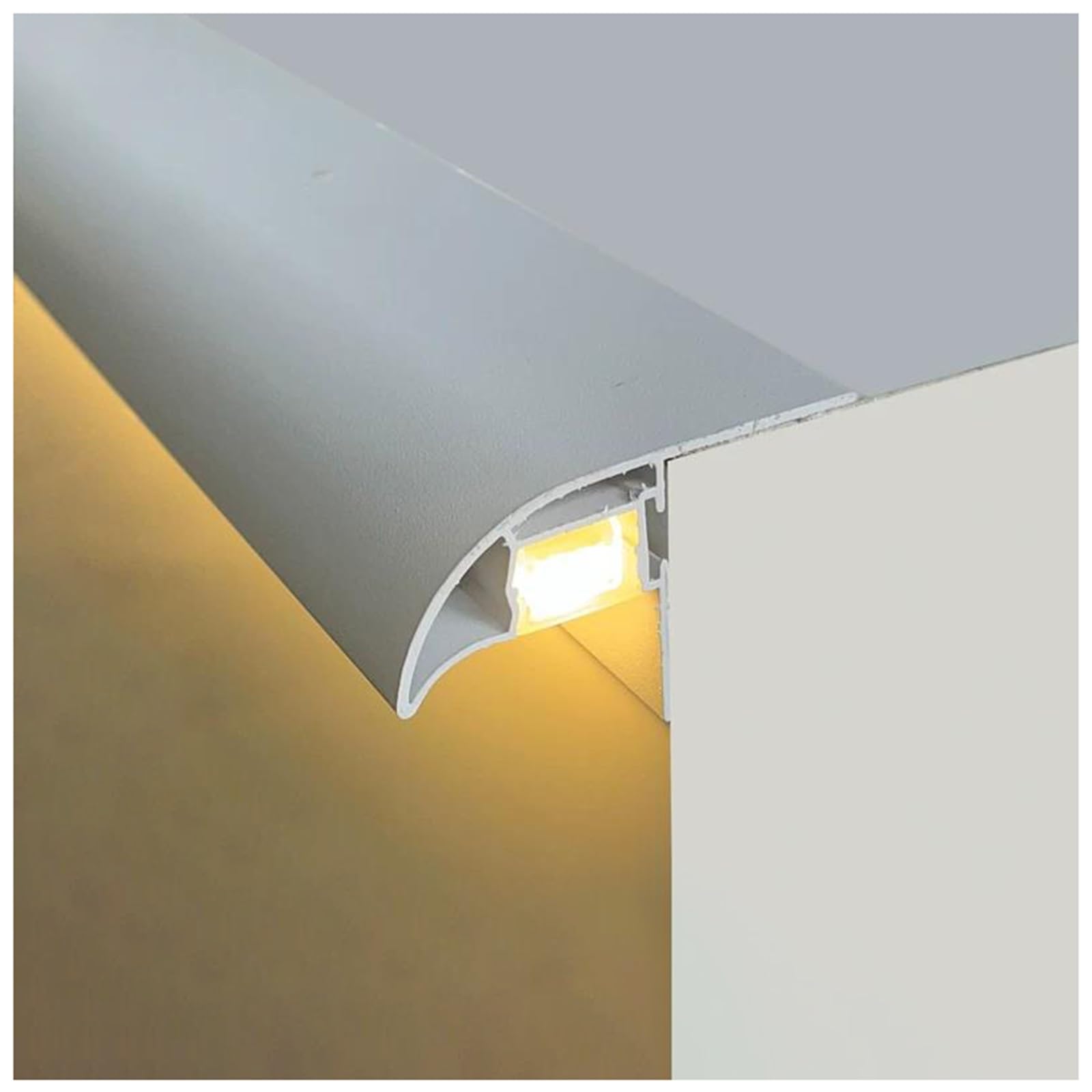 LXLZYXSF Exterior Drip Edge Flashing Building Trim with LED Light Channel, Roof Eaves Rain Diverter for Parapet Wall Protection, Metal Profile(White L-125cm/4.1ft,4 Pack)
