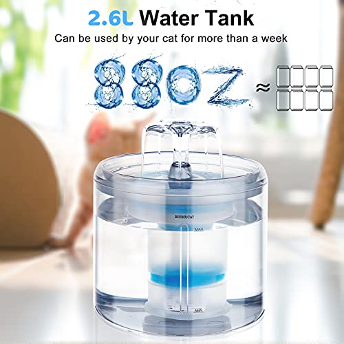 Biubiucat Cat Water Fountain Transparent - 88oz/2.6L Large Capacity Automatic Dog Water Dispenser Whisper-Quiet Pet… - Image 4