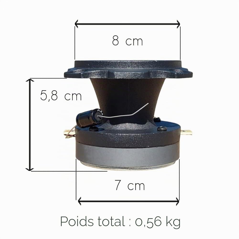 MASTER AUDIO 2 BST20/8 tweeters Noirs Super Bullet de 100 Watts rms et 200 Watts Max de 8 cm de diamètre impédance 8 ohms sensibilité 105 DB, la Paire