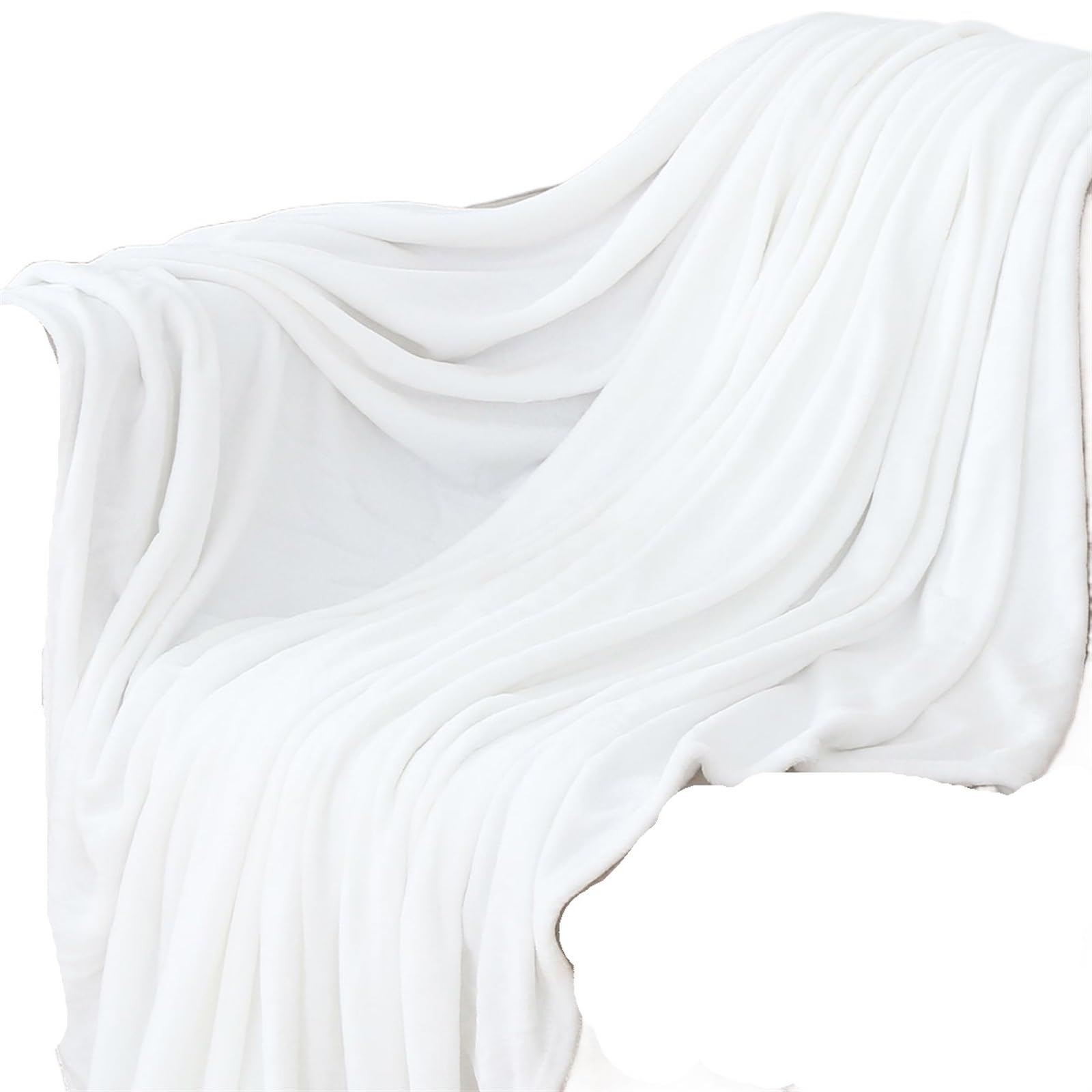 Couverture pour lit et canapé douce et moelleuse blanche 200x230cm chic