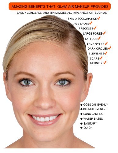 Glam Air Airbrush Makeup Matte Foundation Water-Based Makeup (0.25 Oz.) (Ideal For Normal To Oily Skin)(Choose Your Color From The Drop Down Menu) (M5 Natural Olive Beige) #TOP1