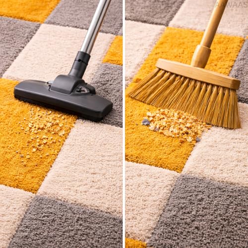Image of Xenluxe 3D Shaggy Polyester Carpet Rug Runner Area Mats for Bedroom /Living Area /Home with Anti Slip Backing Soft /Fluffy Hight Pile - (3D Yellow B, 1.5x4 feet)