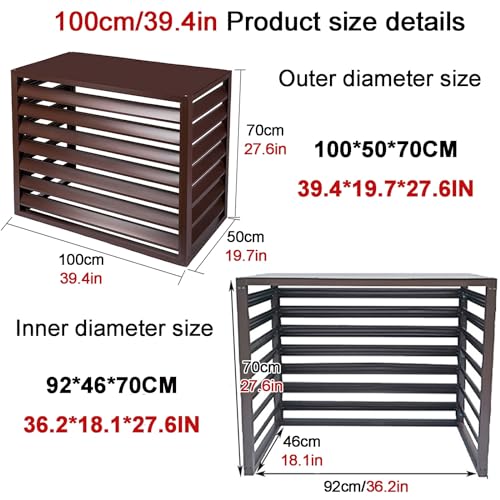 Protector de bomba de calor de aluminio universal contra intemperie tamaño 100 6
