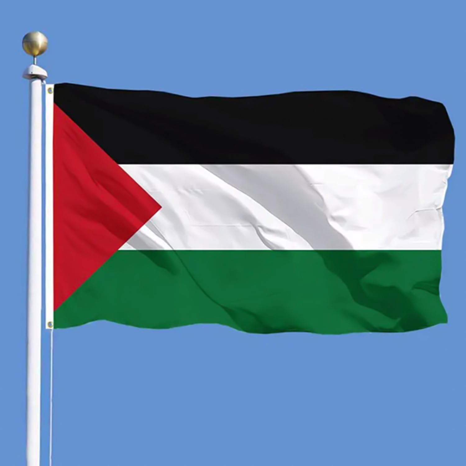 Drapeau Palestine 150x90 Cm + Écharpe 135x14 Cm – Polyester Résistant – Imprimé Deux Faces – Pour Manifestations Et Déco