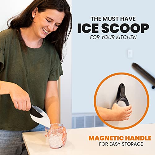 Image of Spring Chef Magnetic Ice Scoop for Freezer, BPA-Free Food Scooper, Black