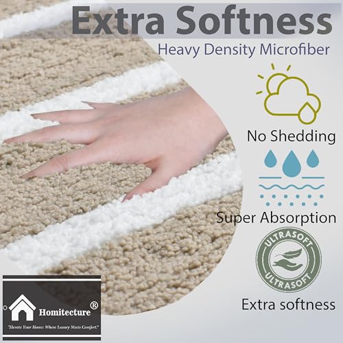 Image of Microfiber Soft Anti Slip Water Absorbent Door Mat|Rectangular Bath Mat with Rubber Bottom|Soft & Super Absorbent Mats for Shower|Quick-Drying Mats for Kitchen Bathroom (Beige,38X57 CM)