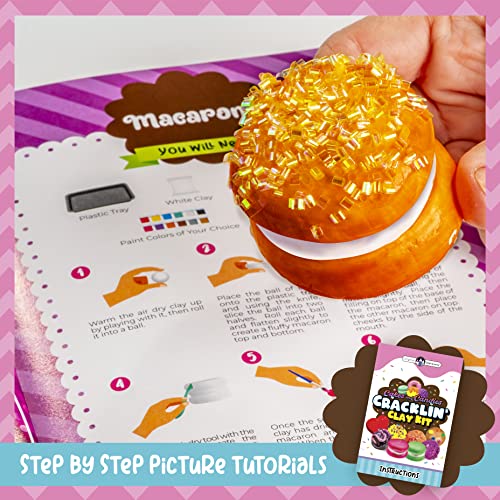 Original Stationery Air Dry Clay Cracking Kit - Multicolor Set, Ages 7+ - ASMR Clay Cracking Toy with Crackle Glaze & 12 Poster Paints - Sensory ASMR Play - Image 5