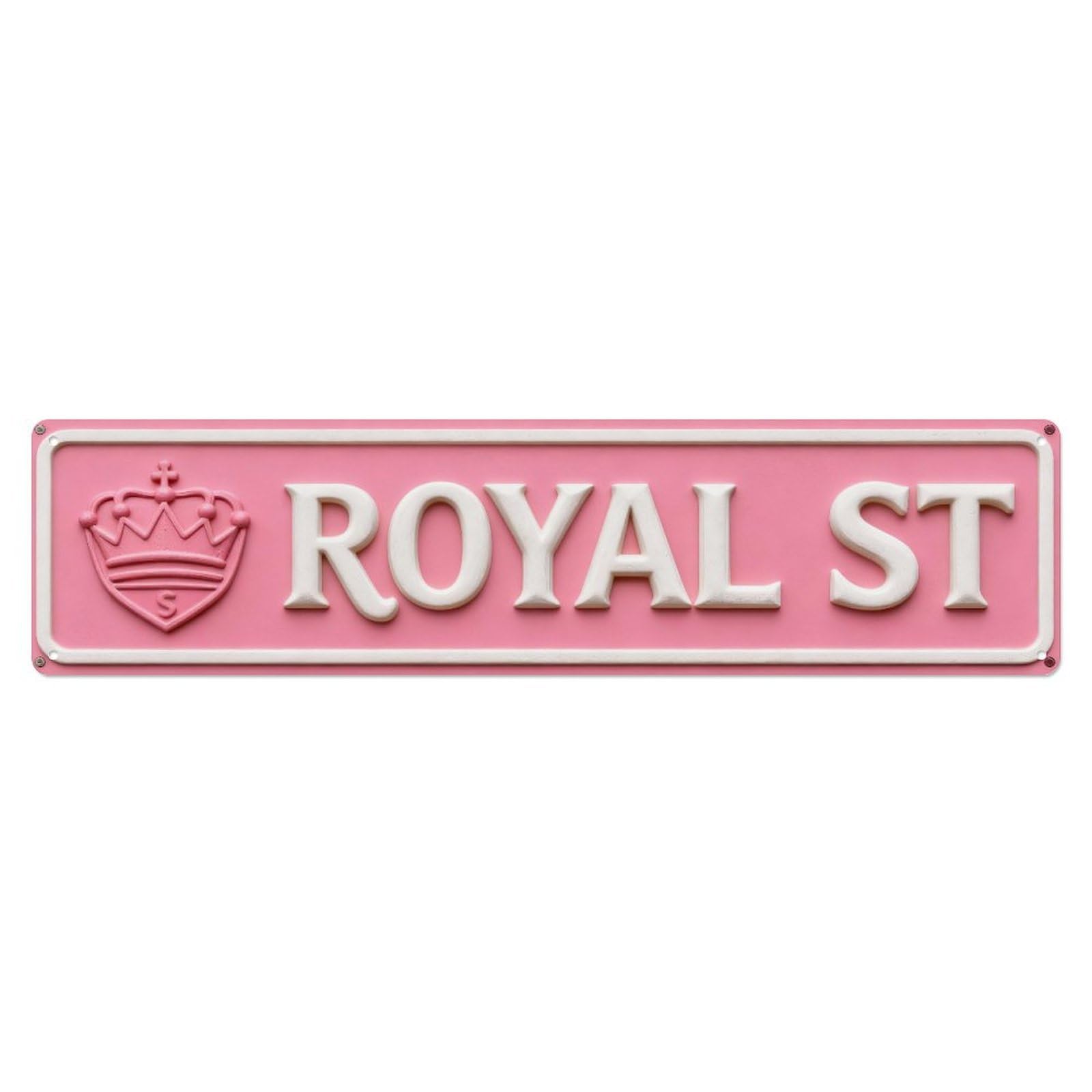 Iageret Vintage Pink Background Crown Queen Ave Metal Tin Sign Retro Wall Decor, Bar Garage Cafe Kitchen Home Wall Art Poster Decoration 4X16inches