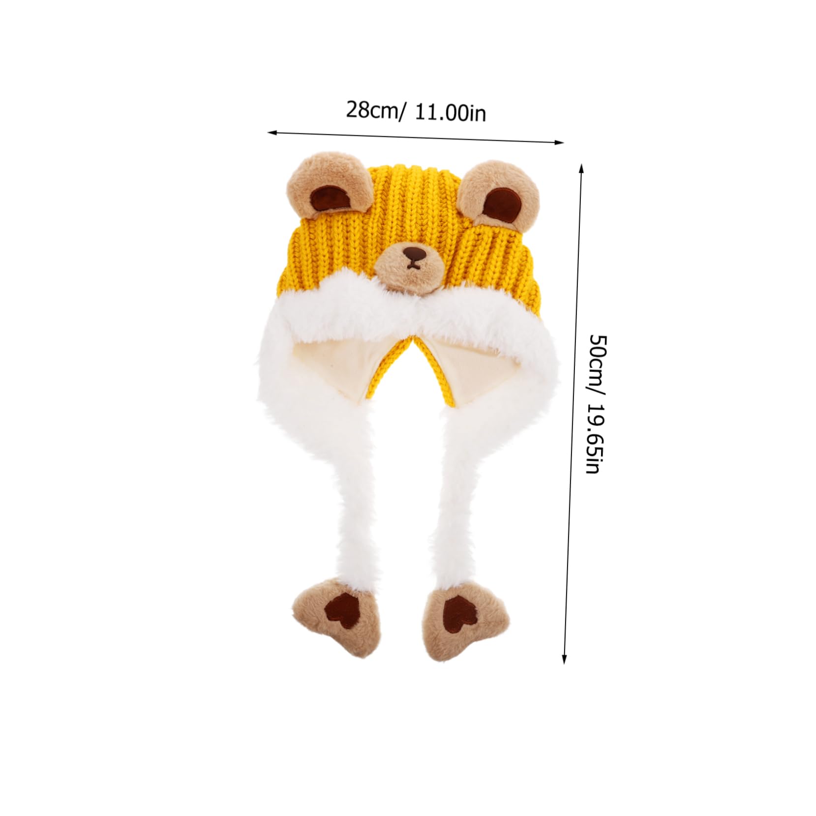 Ipetboom Insulated Boys and Girls Winter Hat Neck Flap Baby Knitted Beanie for Boys Girls Stylish Cartoon Animal Design Yellow