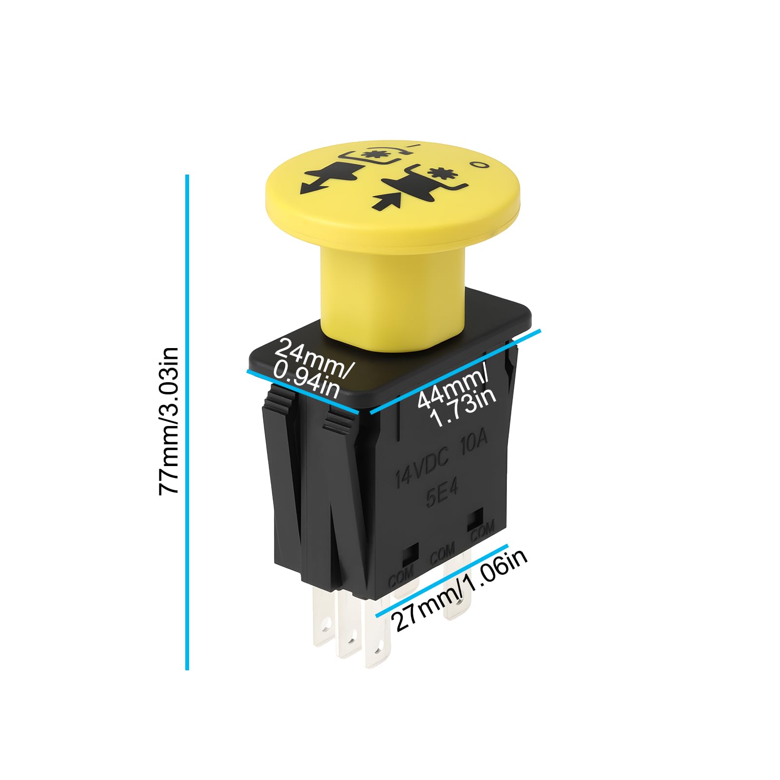 Amazon.com : LT Easiyl 5Pin Yellow Clutch PTO Switch 14VDC 10A
