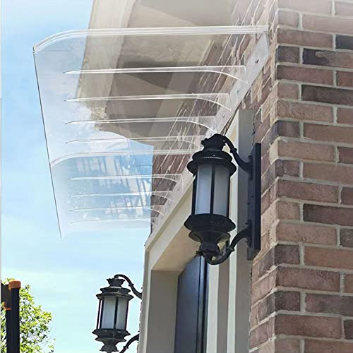 Auvent de porte d'entrée extérieur avec couverture en polycarbonate transparent