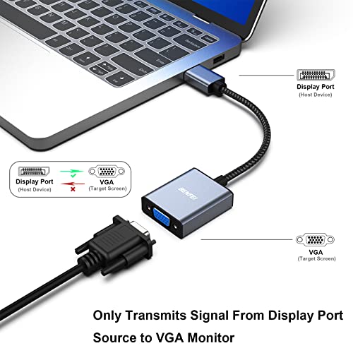 Benfei 000227GREY Displayport To Vga, Displayport To Vga Adapter Male To Female Gold-Plated Cord thumb #1