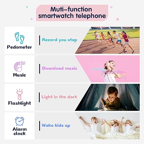 Reloj-Inteligente-Ninos-Smartwatch-Telefonica-para-Nino-y-Nina-con-Llamar-19-Juegos-Podometro-SOS-Audiolibro-Musica-Camara-Linterna-Despertador-Reloj-Ninos-Regalo-para-ninos-4-10-anosMorado