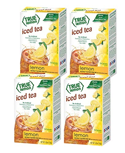 Lemon Iced Tea Mix By True Lemon | Instant Powdered Drink Packets That Quench Your Thirst, 24Ct Of Mouth Watering True Citrus Lemon (Iced Tea), Pack Of 4 #TOP9