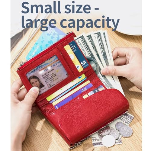 Joyfullygo Wallet - Unisex Pebble Leather Wallet, RFID-Blocking & Cash Slots Design, Privacy Protection, No More Lost Coins (Dark Blue)2