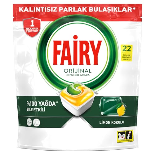 Fairy Hepsi Bir Arada Bulaşık Makinesi Deterjanı Kapsülü/Tableti 22 Yıkama Limon Kokulu