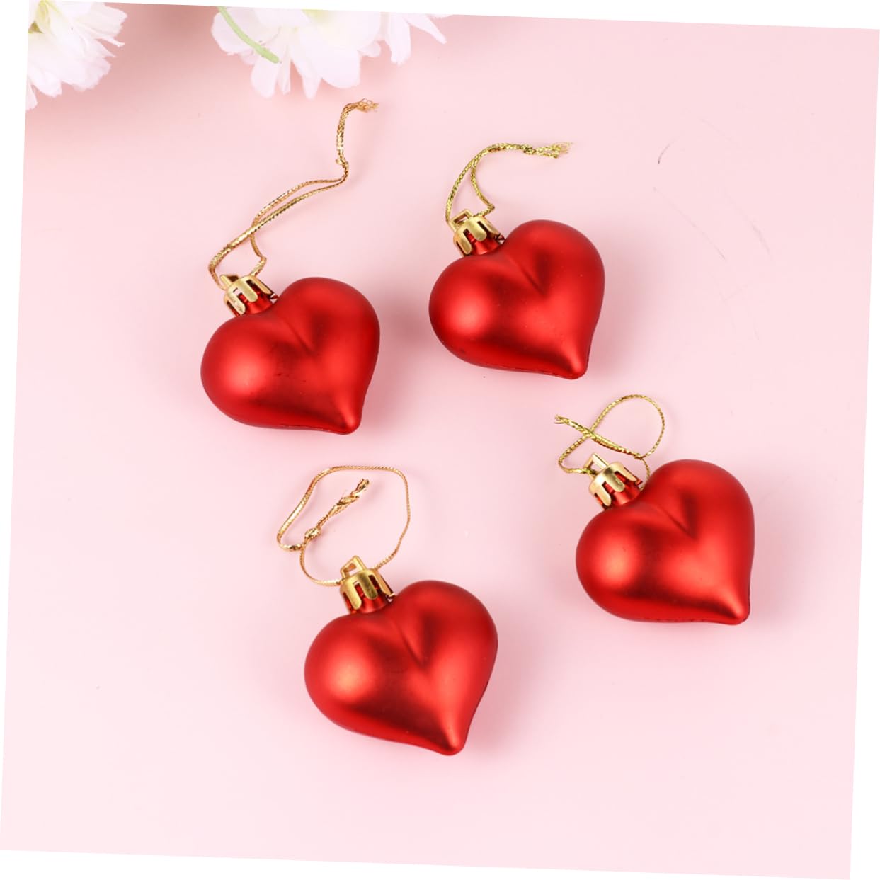 ABOOFAN 108 STK Hochzeit hängender Anhänger Herzornamente herzförmige Kugeln festlich plastiktisch Hochzeitsdekorationen Christbaumschmuck Liebesherz zum Aufhängen hängende Dekorationen