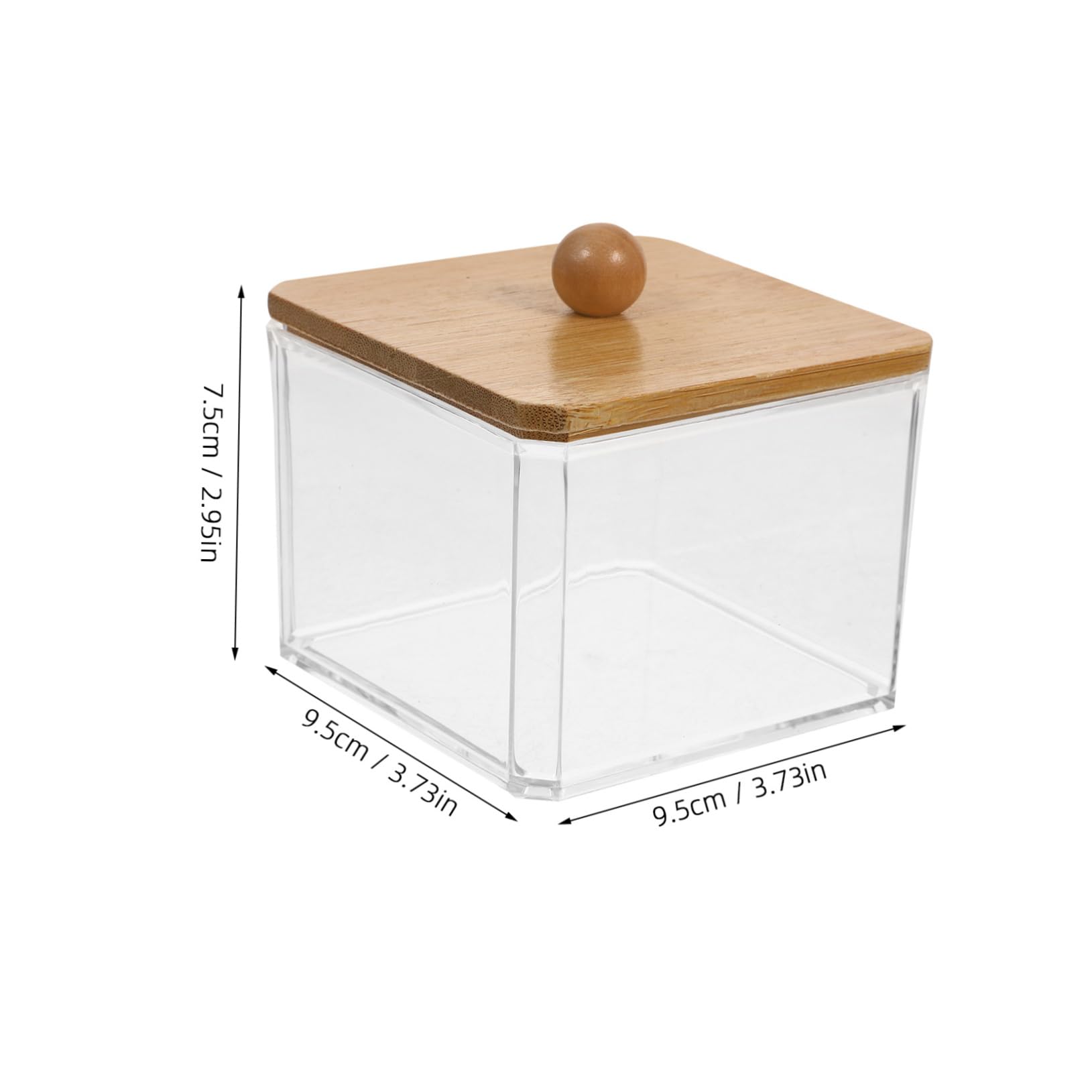 Cabilock 5stücke Klarer Kosmetikpad-organizer Mit Holzdeckel Transparente Aufbewahrungsbox Für Wattestäbchen Wattepads Make-up-schwämme Und Mehr Praktisch Und Dekorativ Für Zuhause