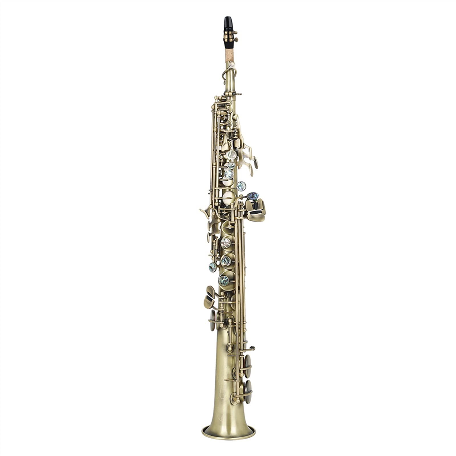TSTS Saxofón Bronce Recto BB B Saxofón Plano Instrumento Musical De Viento De Madera con Estuche Kit Sassofono