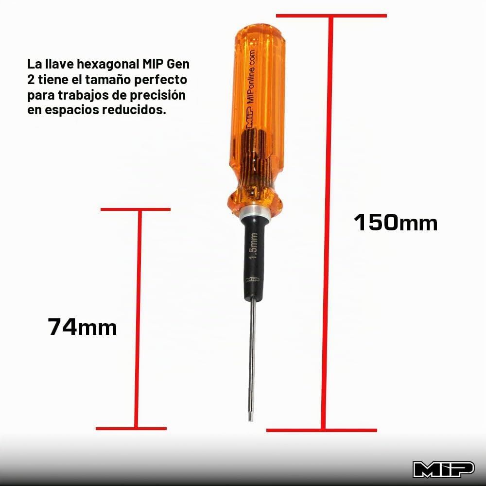MIP 9602 - 3 destornilladores hexagonales para RC (1,5, 2,0 y 2,5 mm), llaves Allen hexagonales de precisión para coches RC, drones, barcos y helicópteros, reparación RC, fabricados en EE. UU.