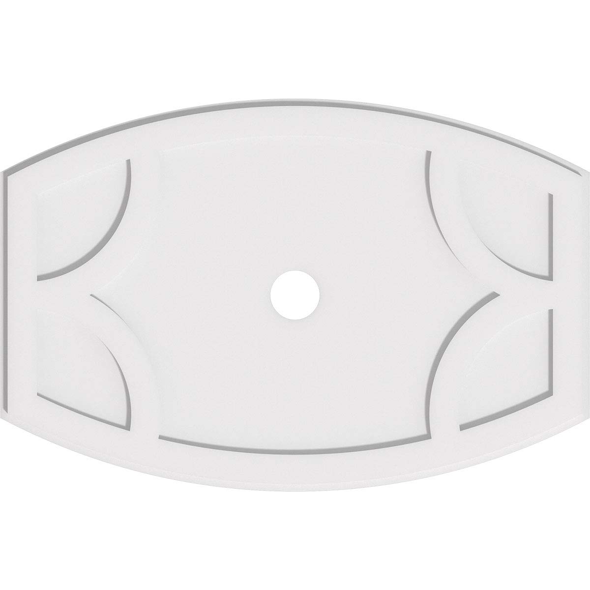 Ekena Millwork CMP36X24KY-03000 Kailey Architectural Grade PVC Contemporary Urethane Ceiling Medallions 36"W x 24"H x 3"ID x 19 1/2"C x 1"P
