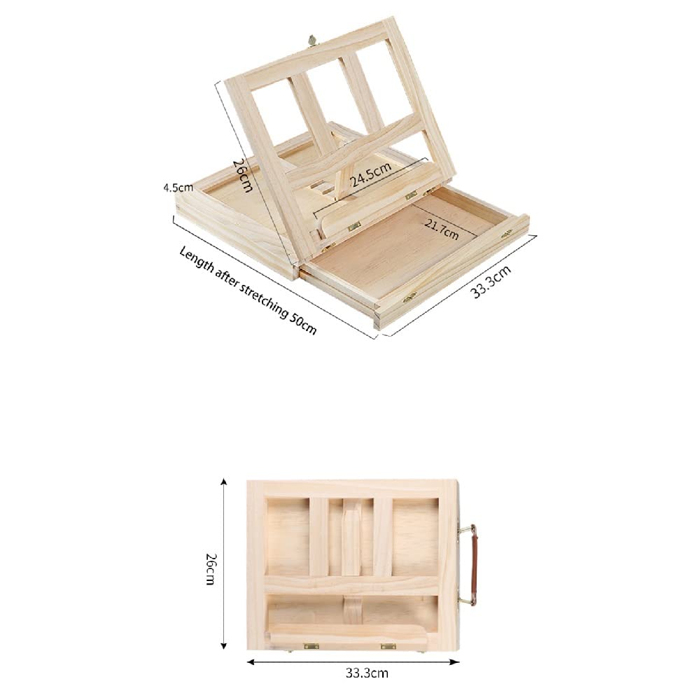 Cavalletto da Tavolo Multifunzionale per Pittura, cavalletto in Legno Portatile, Leggero, Pieghevole, per riporre e Viaggiare