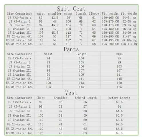 LNNXSZ Herren Anzug 3 Stücke Männer Herbst Hochzeit Party DREI Stücke Set Große Größe 5XL 6XL Männlichen Blazer Mantel Hosen und Weste Mode Slim fit Anzug(2 Pcs Set Green,Asian M is US XXS) – Bild 4