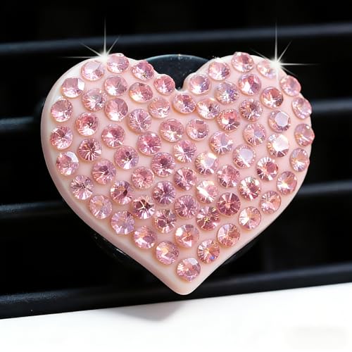 Image of 6 pcs Pink Heart Car Air Vent Clips Coquette Cute Girly Car Decor Accessories Interior Aesthetic Decorations Charm Stuff for Women Girl