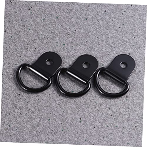 Image of Angoily 60pcs Black D-Ring Buckle Hooks Sturdy Hanging Hardware for Picture Frames d Hooks Strong Adhesive