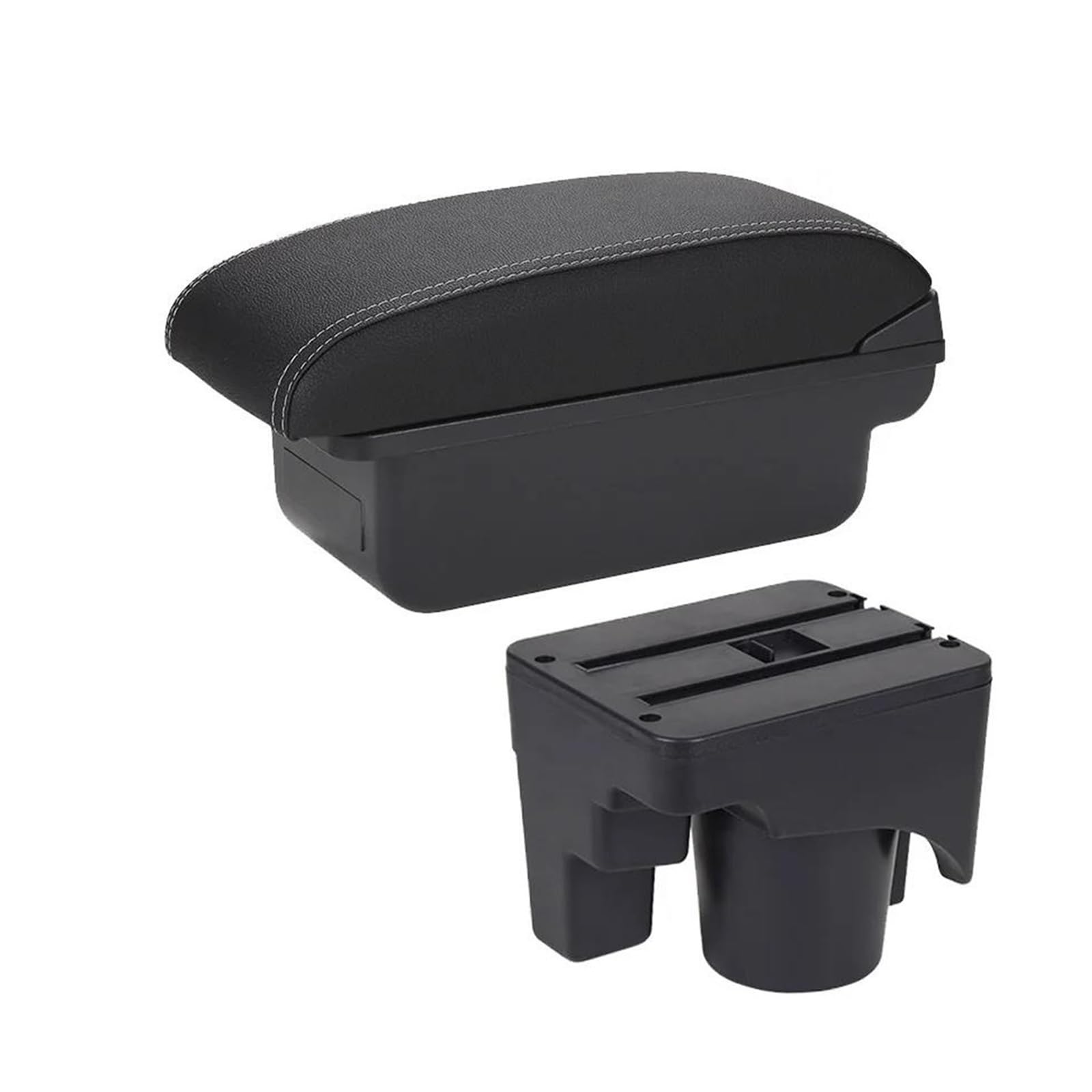 RESPUNEKBAH Car Armrest Storage Box Interior Details For VW For Golf 6 For Golf 5 Mk6 MK5 For Jetta 5 For Sagitar(C3 Black white NOUSB)