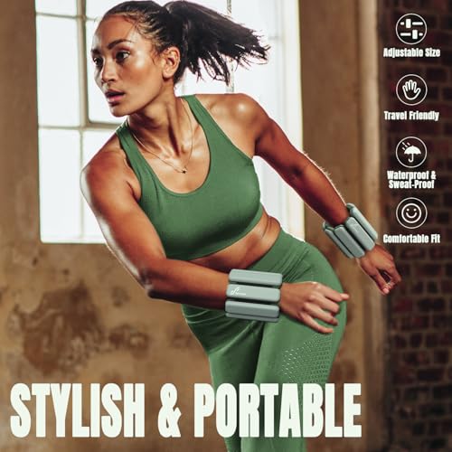 Sportneer Tragbare Gewichtsmanschetten – 2er-Set (Jeweils 0,5 kg & 1 kg) für Damen und Herren, Knöchelgewicht Set für Yoga, Tanz, Aerobic… – Ansicht 5