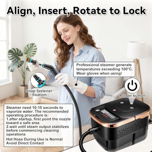 Image of Steam Cleaner, 2500W Portable Handheld Steamer for Cleaning, Large Capacity Tank Pressurized Steam Cleaning Machine for Home, Car, Bathroom, Kitchen, Furniture, Grout, Floor, Tile