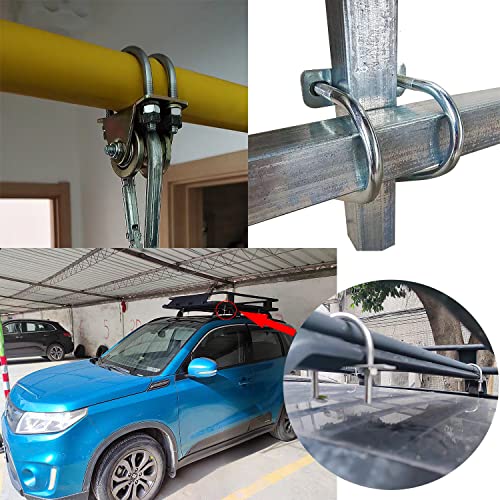 2 Stück U Bolzen M8 x 100mm, U förmiger Bolzen Verschluss, Bügelbolzen 304 Edelstahl Silber Rundbogen U-Bolzen mit Gegenplatte, U Bolzen Zubehör, U Form Bolzen, U-Bügel