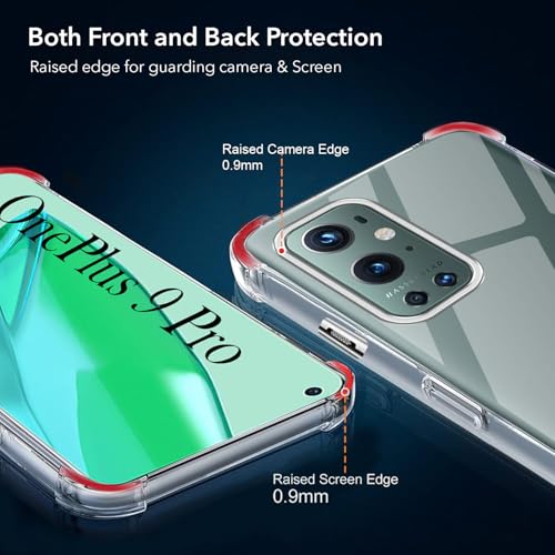 Image of Jkobi Back Cover for OnePlus 9 Pro (Shockproof Crystal Clear Anti Yellow Case | Drop & Camera Protection | Hard Polycarbonate)