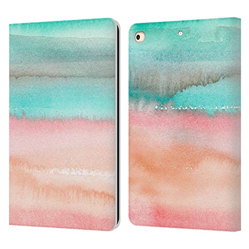 Étui portefeuille en cuir iPad 9.7 Ninola Aquarelle d'été Abstraite 2 protection chic
