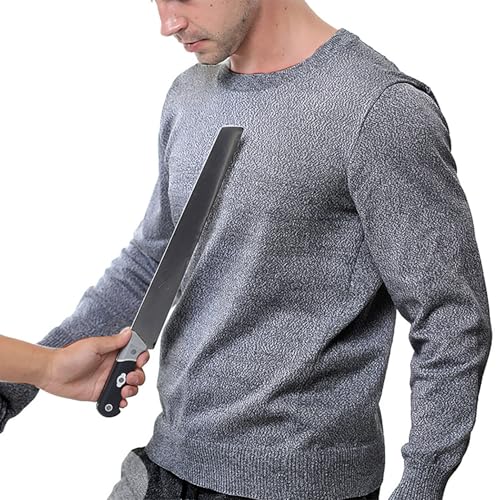 Pounjsd Anti-pugnalata di Livello 5, antitaglio maglia, gilet antitaglio e antipugnalata, giubbotto anti proiettile, Abbigliamento di sicurezza per Il Personale di Polizia e di Sicurezza, Gris, S