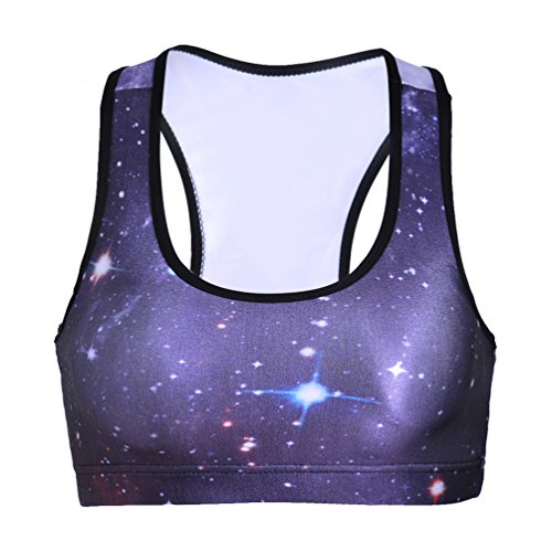 Image of Sister Amy Women's Aerobics Gym Dance Yoga Vest Printed Sports Bra Top Vest