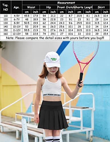 Image of Arshiner Girl's Tennis Skirts with Shorts Athletic Pleated Skirt Workout Performance Skorts with Pockets for Kids 4-13Y