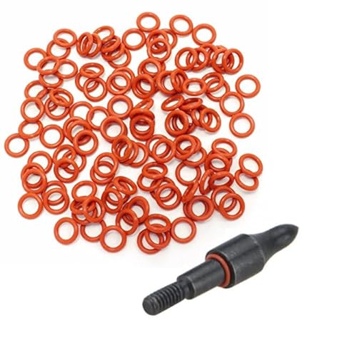 BremerLuft 130 x O-ring per punta freccia di tiro con l'arco, anelli di gomma di ricambio, guarnizione per tenere la punta della freccia (rosso)